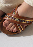 Load image into Gallery viewer, Metallic Ribbed Slides - CAMEL