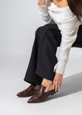 Load image into Gallery viewer, V-Cut Textured Flat Mules - BROWN