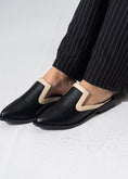 Load image into Gallery viewer, Textured Slip-on Mules - BLACK