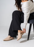 Load image into Gallery viewer, V-Cut Textured Flat Mules - BEIGE