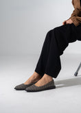 Load image into Gallery viewer, Pointed Straw Flats - BLACK