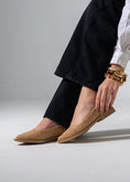 Load image into Gallery viewer, Pointed Straw Flats - CAFE