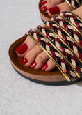 Load image into Gallery viewer, Multi-Strap Ethnic Slides - MARRON