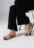 Load image into Gallery viewer, Multi-Strap Ethnic Slides - GREEN