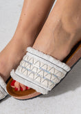 Load image into Gallery viewer, Boho Fringe Slides - WHITE