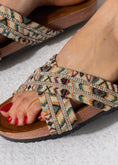 Load image into Gallery viewer, Crystal Boho Slipper - BEIGE