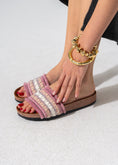 Load image into Gallery viewer, Boho Fringe Slides - PINK