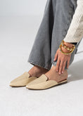 Load image into Gallery viewer, Pointed-Toe Herringbone Weave Mules - BEIGE