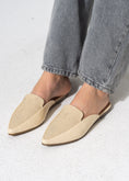 Load image into Gallery viewer, Pointed-Toe Herringbone Weave Mules - BEIGE