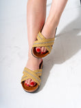 Load image into Gallery viewer, Rhinestone Woven Slides - YELLOW