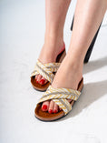 Load image into Gallery viewer, Embossed Exotic-Print Cross-Strap - BEIGE