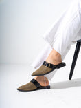 Load image into Gallery viewer, Honeycomb Textured Buckle Mules-BLACK