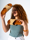 Load image into Gallery viewer, Artisan Raffia-Style Slides - BEIGE
