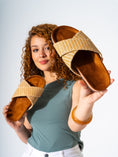 Load image into Gallery viewer, Artisan Raffia-Style Slides - BEIGE