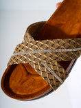 Load image into Gallery viewer, Rhinestone Woven Slides - BROWN