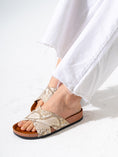 Load image into Gallery viewer, Metallic Animal Print Cross-Strap - BEIGE