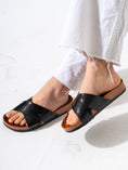 Load image into Gallery viewer, Shimmering Criss-Cross Slipper - BLACK