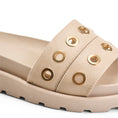 Load image into Gallery viewer, Grommet Detail Double Strap Slipper -BEIGE