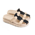 Load image into Gallery viewer, Multicolor Double Strap Slipper -beige