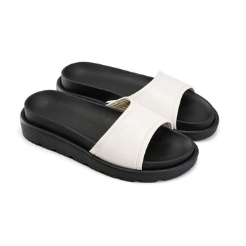 Wide Strap Slipper - White