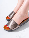 Load image into Gallery viewer, Snake-Textured Wide Strap Slides - OXIDI