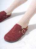Load image into Gallery viewer, Animal Print Faux-Suede Buckle Clogs - MARRON