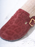Load image into Gallery viewer, Animal Print Faux-Suede Buckle Clogs - MARRON