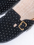 Load image into Gallery viewer, Micro-Studded Faux-Suede Clogs - BLACK