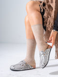 Load image into Gallery viewer, Textured Animal Print Cork-Sole Clogs- SILVER