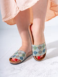 Load image into Gallery viewer, Vintage-Style Tapestry Slide - BABY BLUE
