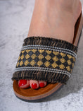 Load image into Gallery viewer, Beaded Ethnic Fabric Slipper - YELLOW