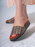 Load image into Gallery viewer, Textured Plaid Comfort Slipper - BROWN