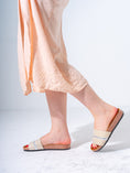 Load image into Gallery viewer, Metallic Detail Textured Slides - WHITE