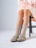 Load image into Gallery viewer, Textured Tweed Buckled Clogs - GREEN