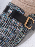 Load image into Gallery viewer, Textured Tweed Buckled Clogs - BLACK