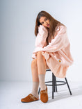 Load image into Gallery viewer, Suede Geometric-Strap Clogs - CAMEL