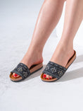 Load image into Gallery viewer, Boho Tribal Print Slides - BLACK