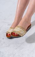 Load image into Gallery viewer, Zebra-Pattern Woven Slides - GOLD