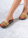 Load image into Gallery viewer, Textured Ethnic Motif Slippers - BEIGE