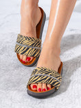 Load image into Gallery viewer, Textured Zig-Zag Strap Slippers - BLACK
