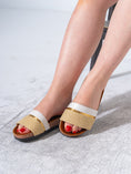 Load image into Gallery viewer, Textured Ethnic Motif Slippers - WHITE