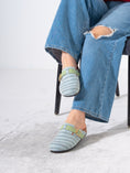 Load image into Gallery viewer, Woven Raffia Buckle Clogs - GREEN