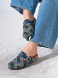 Load image into Gallery viewer, Ethnic Pattern Woven Clogs - BLUE