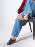 Load image into Gallery viewer, Snake-Embossed Buckle Clogs - BLACK