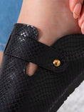 Load image into Gallery viewer, Snake-Embossed Buckle Clogs - BLACK