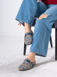 Load image into Gallery viewer, Geometric Pattern Woven Clogs - BLUE