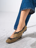 Load image into Gallery viewer, Square-Toe Embroidered Flat - BLACK