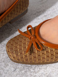 Load image into Gallery viewer, Square-Toe Embroidered Flat - CAMEL