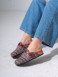 Load image into Gallery viewer, Tweed Buckle-Strap Clogs - MARRON