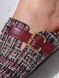 Load image into Gallery viewer, Tweed Buckle-Strap Clogs - MARRON